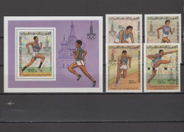 Mauritania 1979 Olympic Games Moscow, Athletics Set Of 4 + S/s MNH - Sommer 1980: Moskau