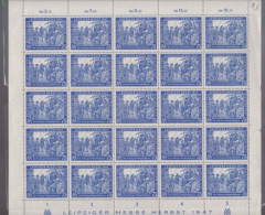 25 Timbres Feuille Entière  Année  1947    Mi 966, Gestempelt, Leipziger  Messe Deutsche Post - Mint