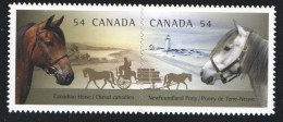 2009  Canadian Horses    Se-tenant Pair From Booklet  Sc 2330i MNH - Nuovi