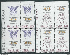 Italia, Italy, Italie, Italien 1979; European Basketball Championship Serie Completa In Quartine. - 1971-80: Mint/hinged