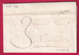 MARQUE BLAMONT MEURTHE ET MOSELLE 1775 LENAIN N°1 INDICE 14 POUR NANCY LETTRE - 1701-1800: Vorläufer XVIII