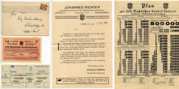 Germany 1935 Advert Cover W/ Letters & Ticket; Leipzig - Staatslotterie-Einnahme Der Sächsischen Landeslotterie - Covers & Documents