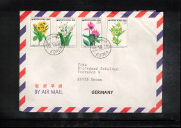 South Korea 1995 Flowers Interesting Airmail Letter - Corée Du Sud