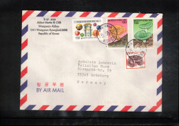 South Korea 1995 Mushrooms Interesting Airmail Letter - Corea Del Sur