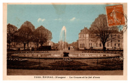 Epinal - Le Cours Et Le Jet D'eau (colorisée) - Epinal