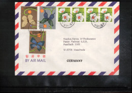 South Korea 1993 Flowers+Butterflies Interesting Airmail Letter - Corée Du Sud