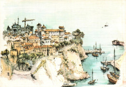 MONACO  LE ROCHER   Aquarelle Originale De ROBERT LEPINE      ( 21611 ) - Sonstige & Ohne Zuordnung