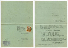 Germany 1939 Postcard W/ Reply Card; Leipzig - Herbert Kumbruch, Spezial-Großhandig Für Vegetabilien U. Gewürze - Briefe U. Dokumente