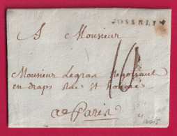 MARQUE JOSSELIN MORBIHAN 1788 LENAIN N°1 INDICE 15 POUR PARIS LETTRE - 1701-1800: Precursores XVIII