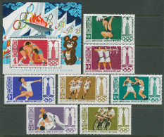 Mongolia 1980 Olympic Games Moscow, Wrestling, Weightlifting, Judo, Cycling, Boxing Etc. Set Of 7 + S/s MNH - Zomer 1980: Moskou