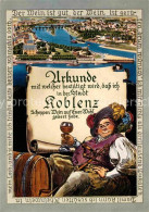 72826848 Koblentz Urkunde Wein  Koblentz - Andere & Zonder Classificatie