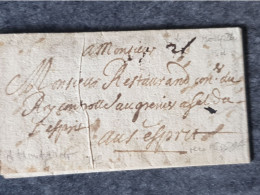 Marque Postale Vers 1650 D Après Inscription Crayon Adresse Au Restaurant Vers Montpellier - ....-1700: Precursores