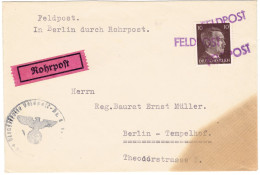 III. Reich Rohpostbrief Berlin An Den Reg. Baurat Ernst Müller (Flugplatz Barth/Meckl.) RARITÄT - Feinst/pracht - Variétés & Curiosités