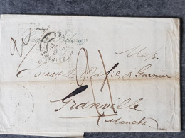 1844 Lettre Marque Postale  Pour Granville  Taxe Manuel - 1801-1848: Vorläufer XIX