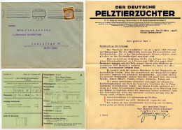 Germany 1935 Cover & Letter; München - Der Deutscher Pelztierzüchter To Schiplage; 3pf. Hindenburg - Lettres & Documents