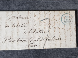 1828 Marque Postale Pour Labatie Cachet Bleu De Paris - 1801-1848: Precursori XIX