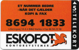 Denmark - KTAS - Eskofot 8694 1833 - TDKP067 - 02.1994, 5kr, 1.400ex, Used - Dänemark