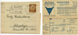 Germany 1939 Folded Zahlkarte & Invoice; München, Der Deutscher Pelztierzüchter; 3p. Hindenburg; Red Cross Slogan Cancel - Briefe U. Dokumente