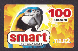 2003 Mobile Estonia,Parrot 100 Kr - Plants (Tele2 Logo), 100 Krooni Card,Col:EE-TE2-REF-0010C - Estland