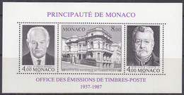 MONACO Block 37 A, Postfrisch **, 50 Jahre Amt Für Briefmarkenausgaben 1987 - Blokken