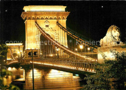 72825022 Budapest Kettenbruecke Bei Nacht Budapest - Ungheria