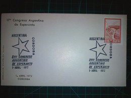 ARGENTINE, Enveloppe FDC Commémorative Du "XVIIème Congrès Argentin D'Espéranto". Cachet Spécial De La Poste. Année 1972 - FDC