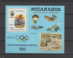 Nicaragua 1980 Olympic Games Moscow, Sir Rowland Hill, Zeppelin, Concorde S/s With Overprint MNH -scarce- - Estate 1980: Mosca