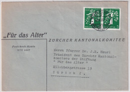 Zum. Z25d / Mi. W7 Auf Landi 1939 D/f Zusammenhängend Auf Brief Züricher Kantonalommitee Für Das Alter - Se-Tenant