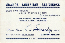 20714 Carte Publicité 63 Clermont Ferrand - Grande Librairie Religieuse - E. Sérardy - Clermont Ferrand