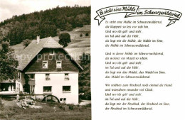 72824322 Grafenhausen Schwarzwald Pension Tannenmuehle Gedicht Grafenhausen - Sonstige & Ohne Zuordnung