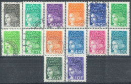 FRANCE -1997 - MARIANNE STAMPS COMPLETE SET OF 14, USED - Oblitérés