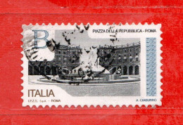 Italia ° -  2016 - Piazze D'Italia - Pizza Della Repubblica ROMA. Unif. 3760. Usato - 2011-20: Gebraucht