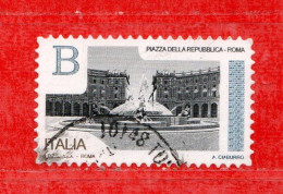 Italia ° -  2016 - Piazze D'Italia - Pizza Della Repubblica ROMA. Unif. 3760. Usato - 2011-20: Used