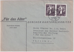 Zum. Z26e / Mi. W15 Auf Landi 1939 F/i Zusammenhängend Auf Brief Züricher Kantonalommitee Für Das Alter - Zusammendrucke