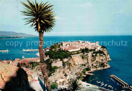 72824139 Monaco Le Rocher Vu Du Jardin Exotique Au Loin L'Italie Cote D Azur - Other & Unclassified