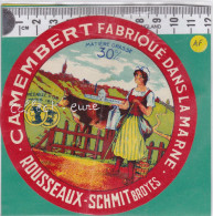 C1313  FROMAGE CAMEMBERT ROUSSEAUX BROYES MARNE FERMIERE PARIS 1910 30 % - Kaas