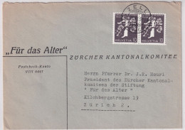 Zum. Z26e / Mi. W15 Auf Landi 1939 F/i Zusammenhängend Auf Brief Ab ZELL Zürcher Kantonalommitee Für Das Alter - Zusammendrucke