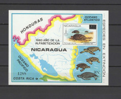 Nicaragua 1981 Olympic Games Moscow, Turtles S/s With Overprint MNH -scarce- - Verano 1980: Moscu