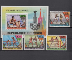 Niger 1979 Olympic Games Moscow, Boxing Set Of 4 + S/s MNH - Estate 1980: Mosca