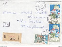 Timbres 1759 + Paire 1794 Sur Lettre Recommandée Ayant Voyagée Le 17/03/1975 De WORMHOUT à HAZEBROUCK NORD 59 - 1961-....