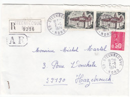 Timbre 1726 En Paire Sur Lettre Recommandée Ayant Voyagée Le 02/09/1974 De STEENBECQUE à HAZEBROUCK NORD 59 - 1961-....