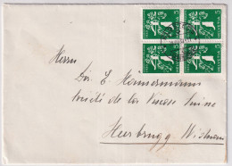 Zum. 228z / Mi. 344z Auf Landi 1939 D Viereblock Auf Brief Gelaufen Ab KLOSTERS - Storia Postale