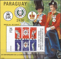 Paraguay 1978, Queen Elizabeth, Stamp On Stamp, BF - Postzegels Op Postzegels