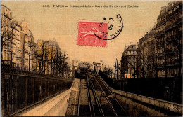 20731 Cpa Paris - Métropolitain - Gare Du Boulevard Barbès " Carte Toilée " - Andere & Zonder Classificatie