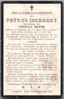 Bidprentje Anzegem - Isebaert Petrus (1834-1916) Hoekplooi - Imágenes Religiosas
