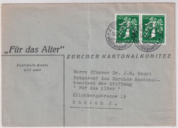 Zum. 228z / Mi. 344z Auf Landi 1939 D Paar Auf Brief Gelaufen Ab ZÜRICH INDUSTRIEQUARTIER Brief Zürcher Kantonalommitee - Cartas & Documentos