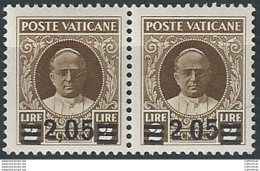 1934 Vaticano L. 2,05 Su L. 2 MNH Sass. N. A37+37g - Other & Unclassified