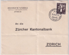Zum. 237z / Mi. 353z Auf Landi 1939 I Auf Firmen-Brief Heinrich Wehrli Mühle Tiefenbrunnen Zürich Mit Landi SS DÖRFLI - Briefe U. Dokumente