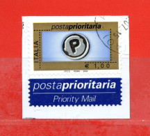 Italia °- 2003 - Posta Prioritaria. Val. € 1,00. Unif. 2766. Usato - 2001-10: Usados