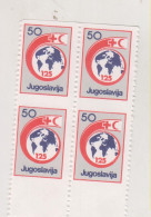 YUGOSLAVIA, 1988 50  Din Red Cross Charity Stamp Horizontal Imperforated Proof Bloc Of 4 MNH - Nuovi